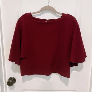 Burgundy flowy top XS